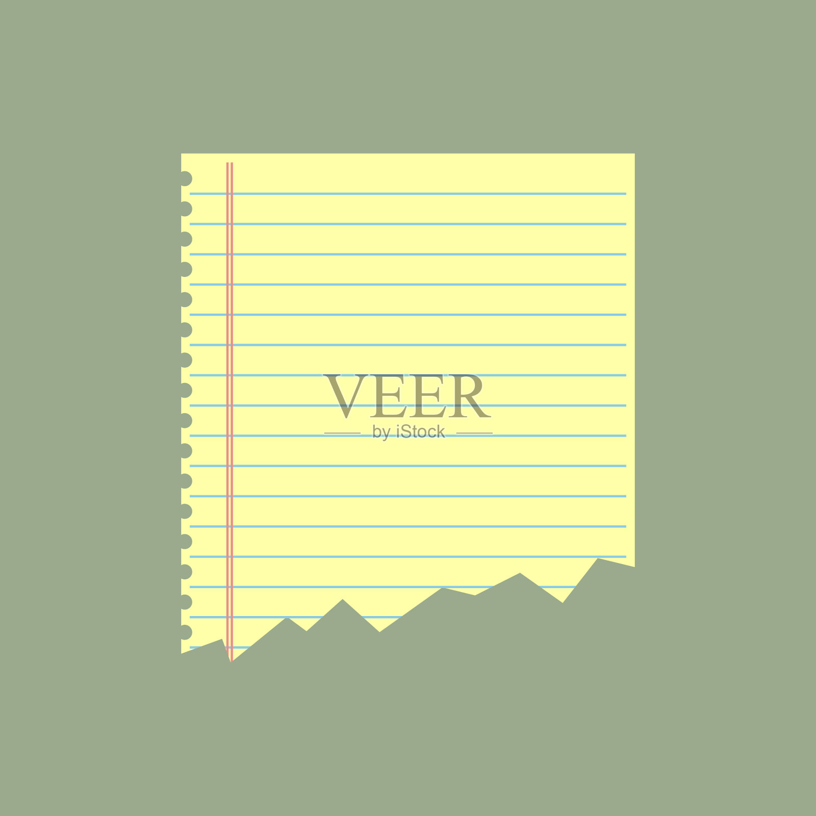 撕破的笔记本纸图标插画图片素材