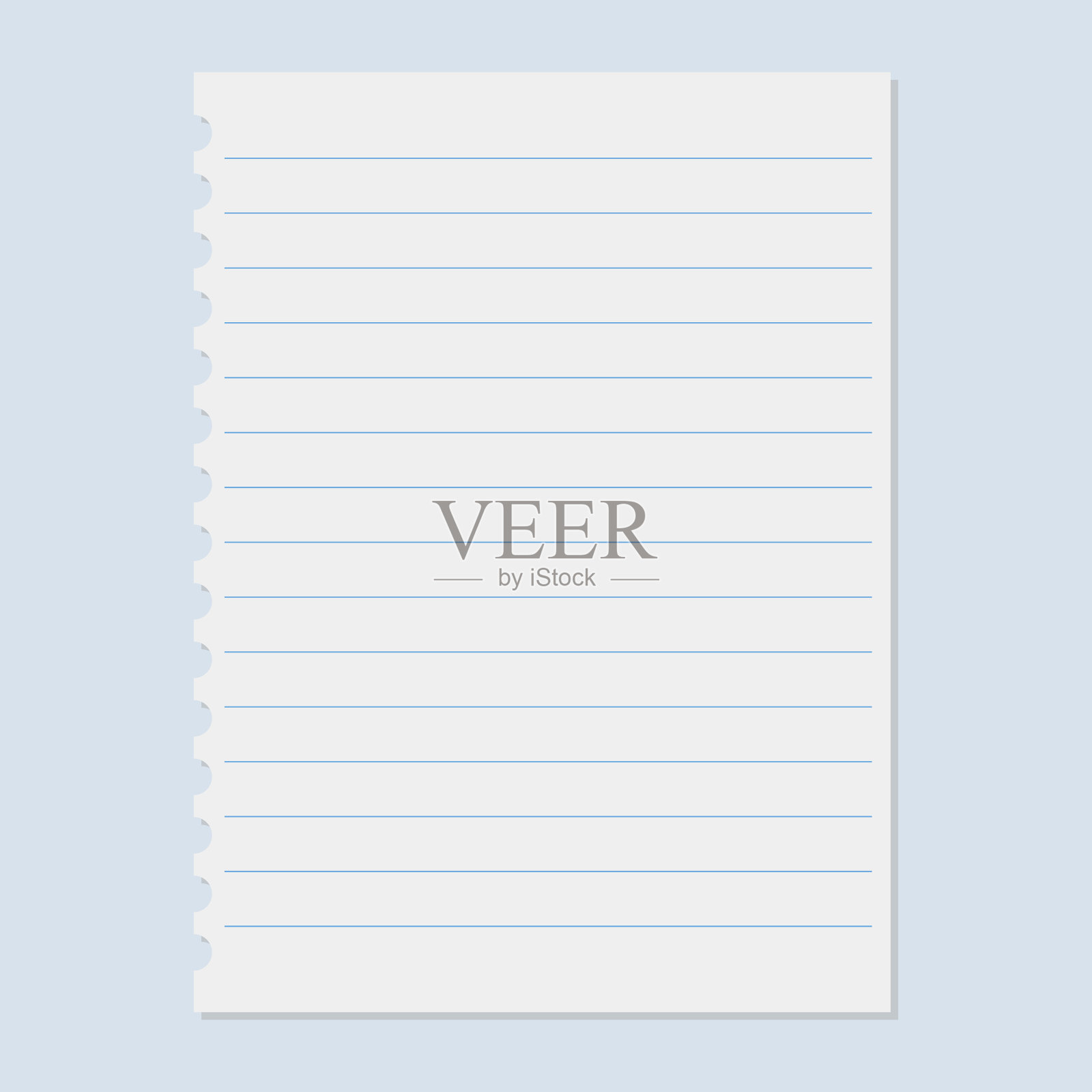 空白横格纸笔记本页插画图片素材