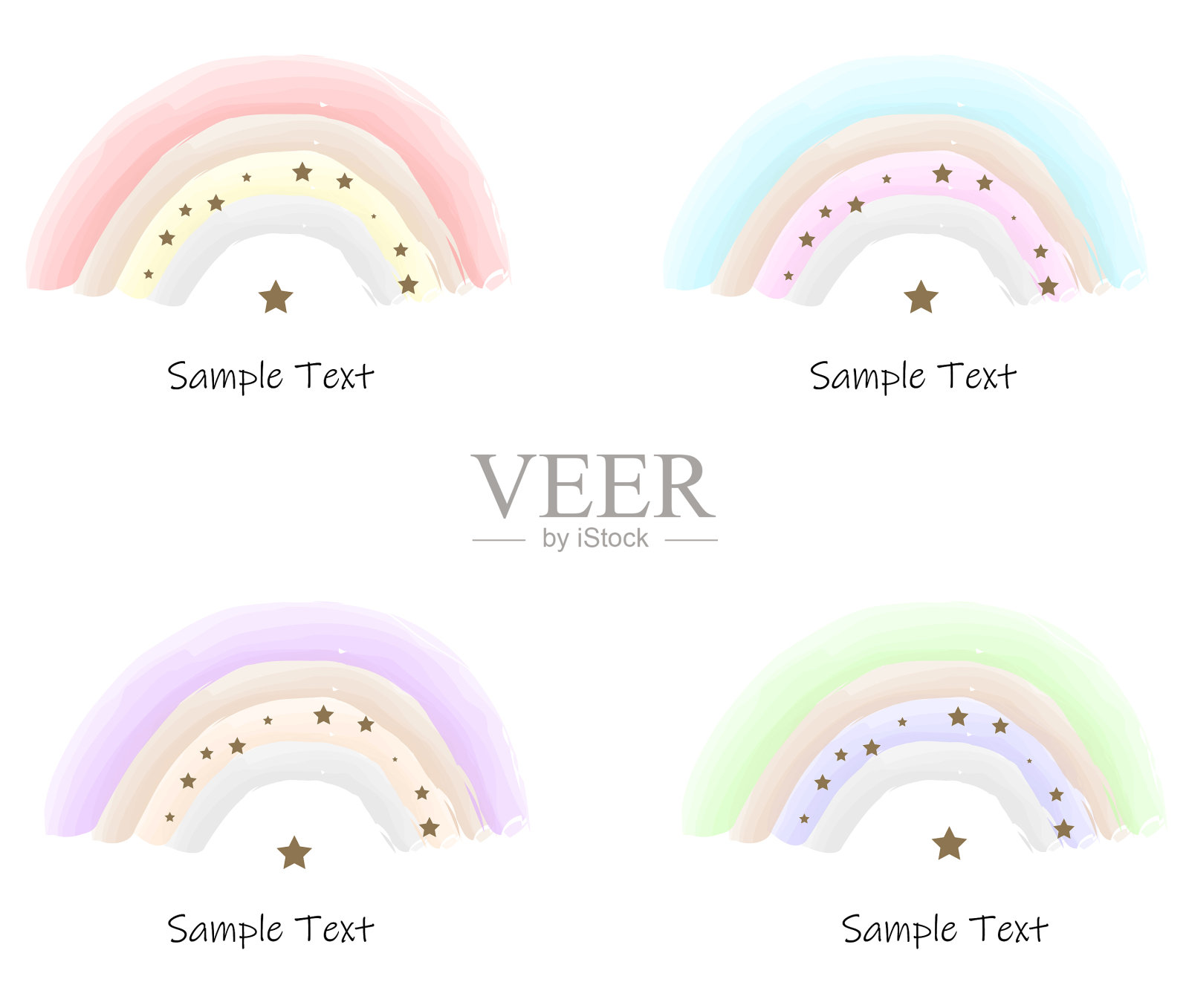 彩虹组插画图片素材