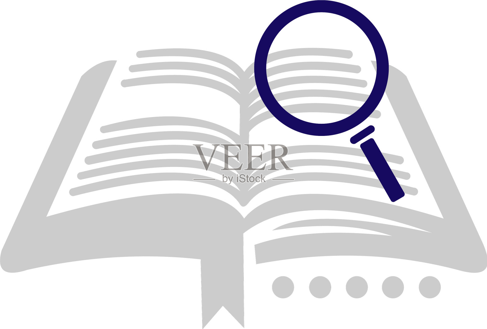 书用放大镜图标教育插画图片素材