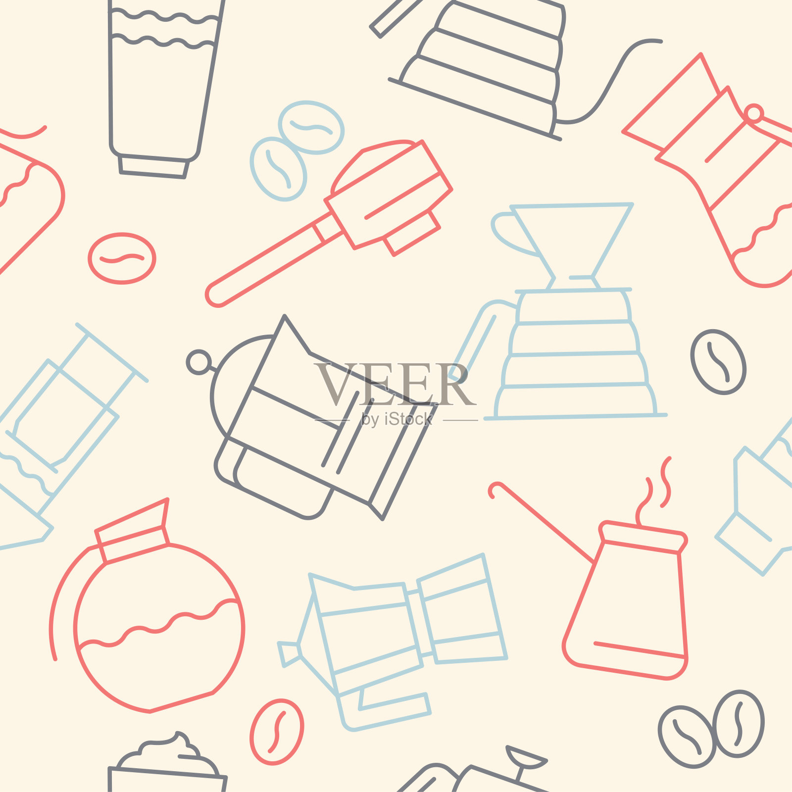 咖啡背景矢量为创意标签设计，农民咖啡店横幅。插画图片素材