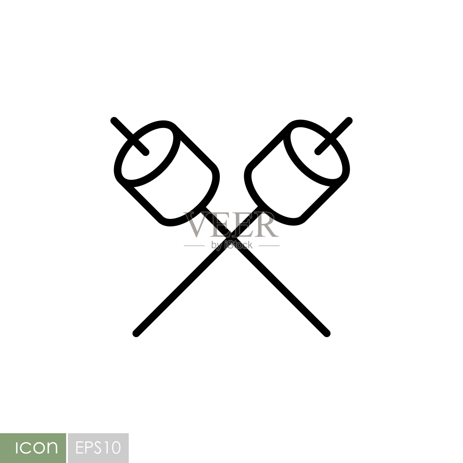 棉花糖木棒矢量图标插画图片素材