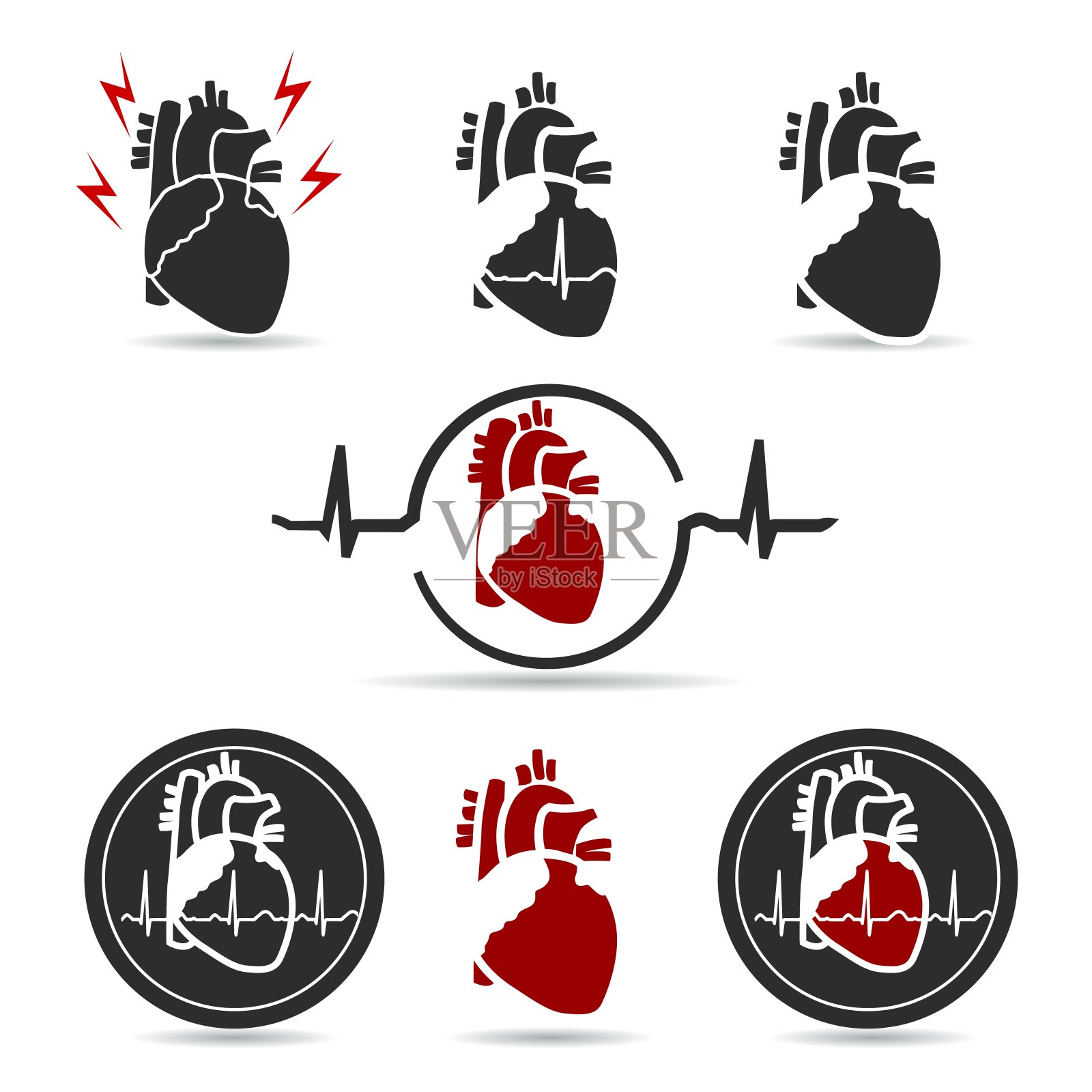 心脏病学和心脏保健符号插画图片素材