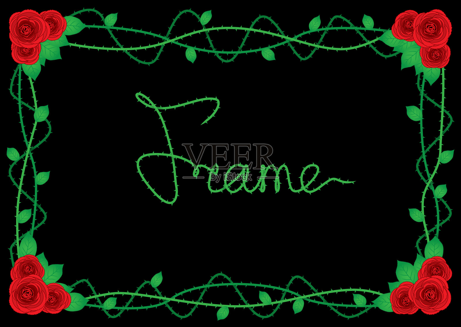 玫瑰边框设计元素图片