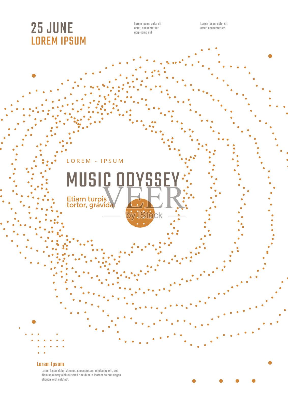 带有均衡器梯度线的音乐节海报插画图片素材