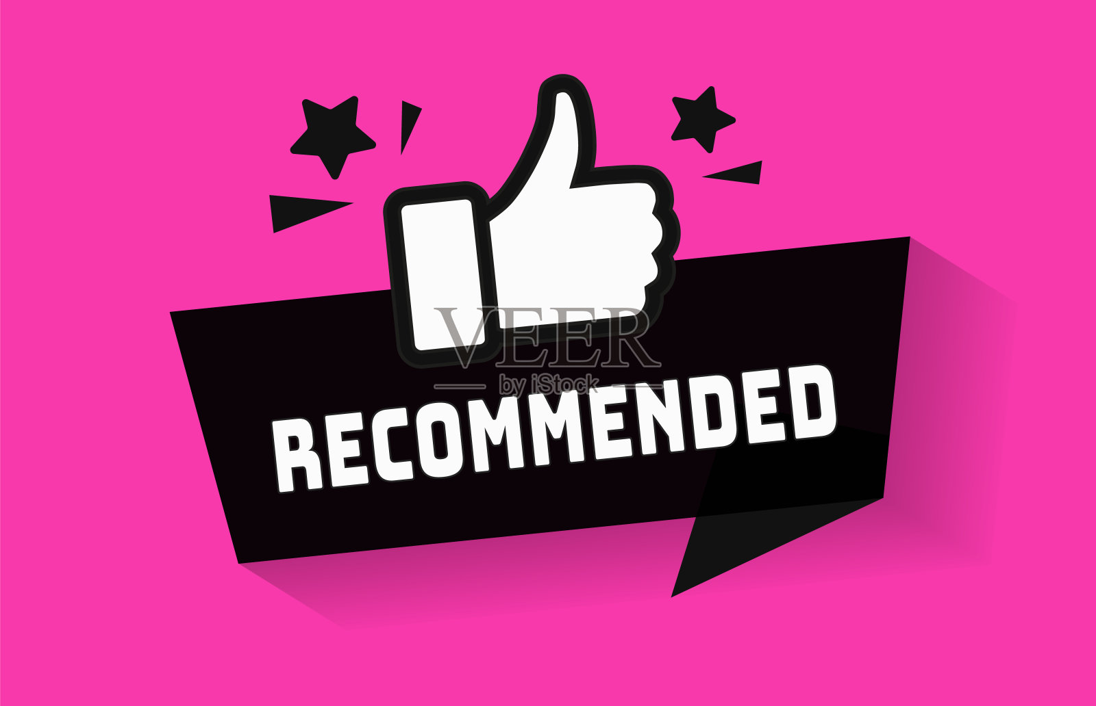 推荐图标为伟大的建议横幅与拇指向上签字V1插画图片素材