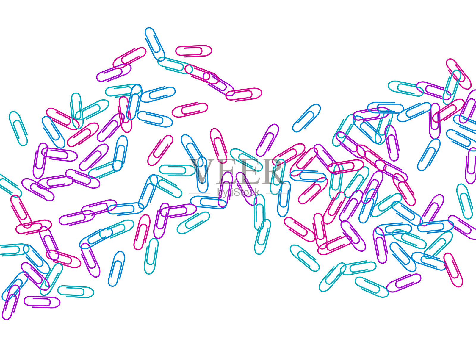 固定回形针孤立在白色背景上插画图片素材