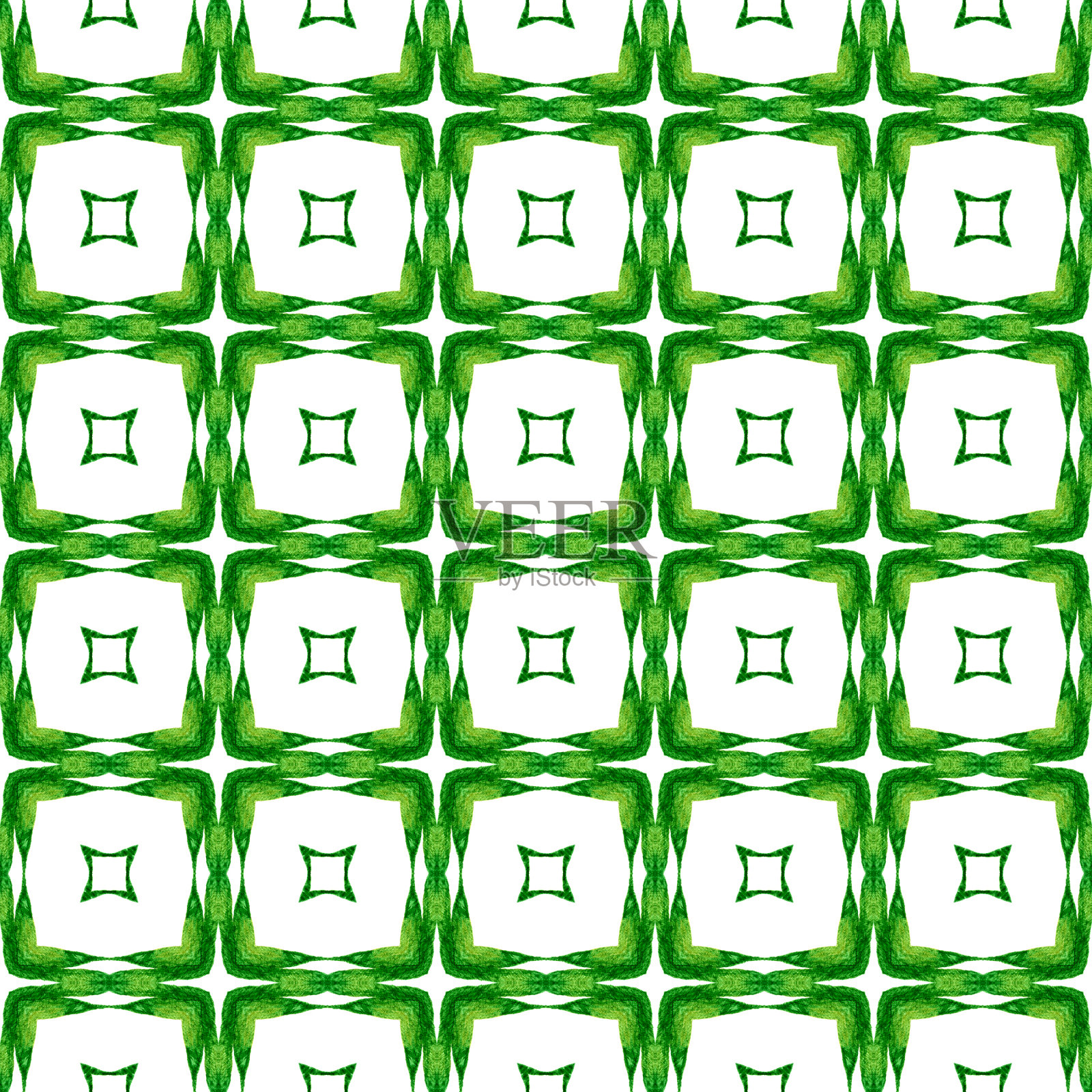 夏日异域无缝边框。绿色生命放荡不羁的插画图片素材