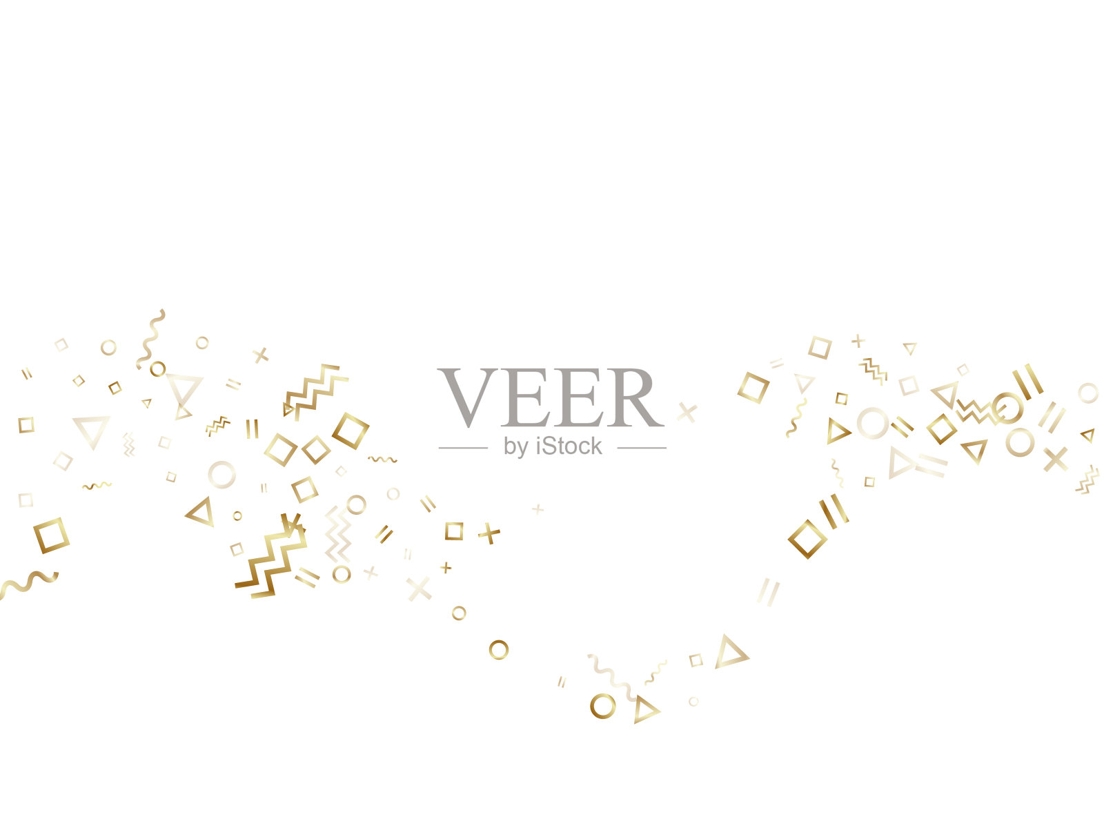 风格几何彩纸矢量背景三角形圆形正方形形状，chevron波浪线。插画图片素材