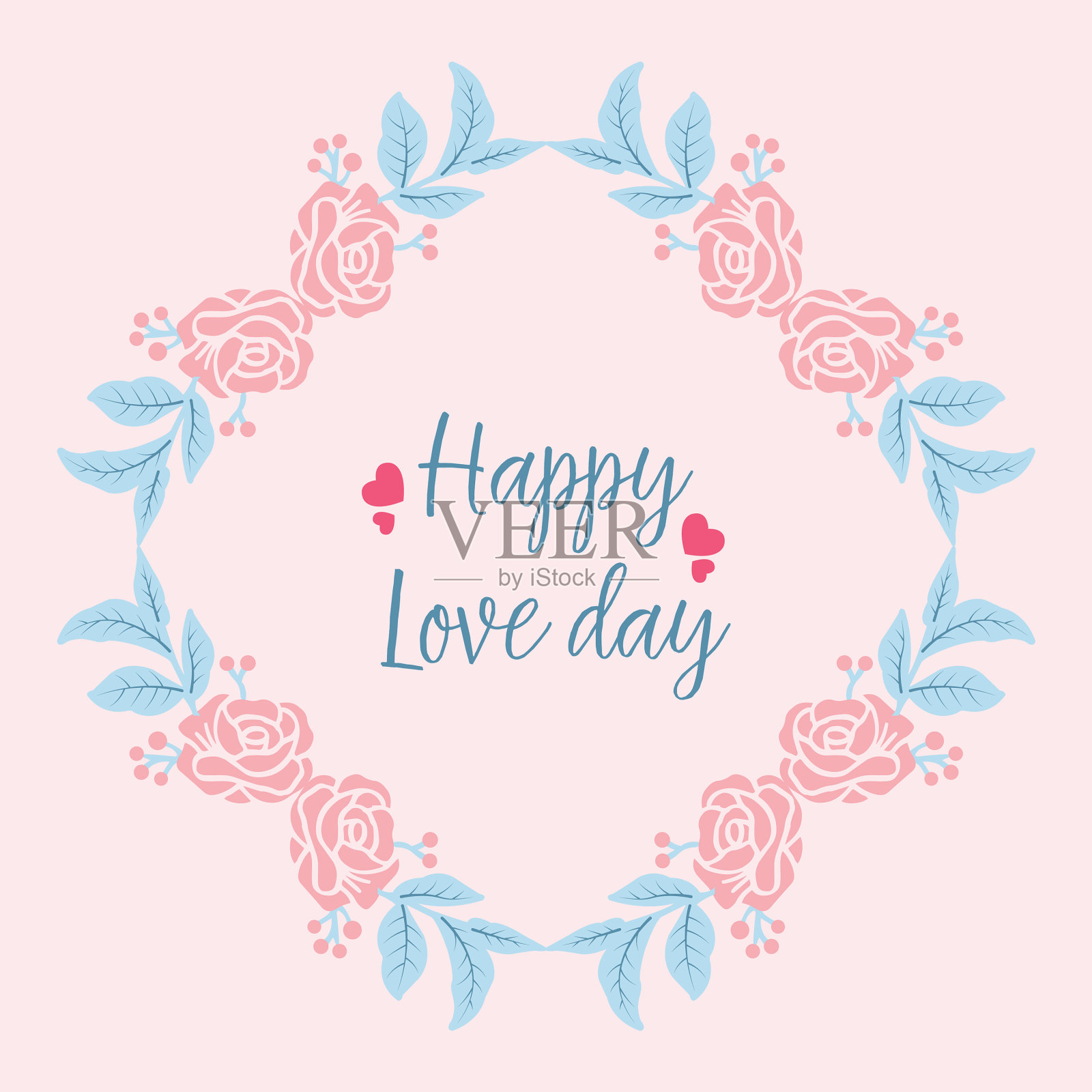 快乐爱情日贺卡设计插画图片素材