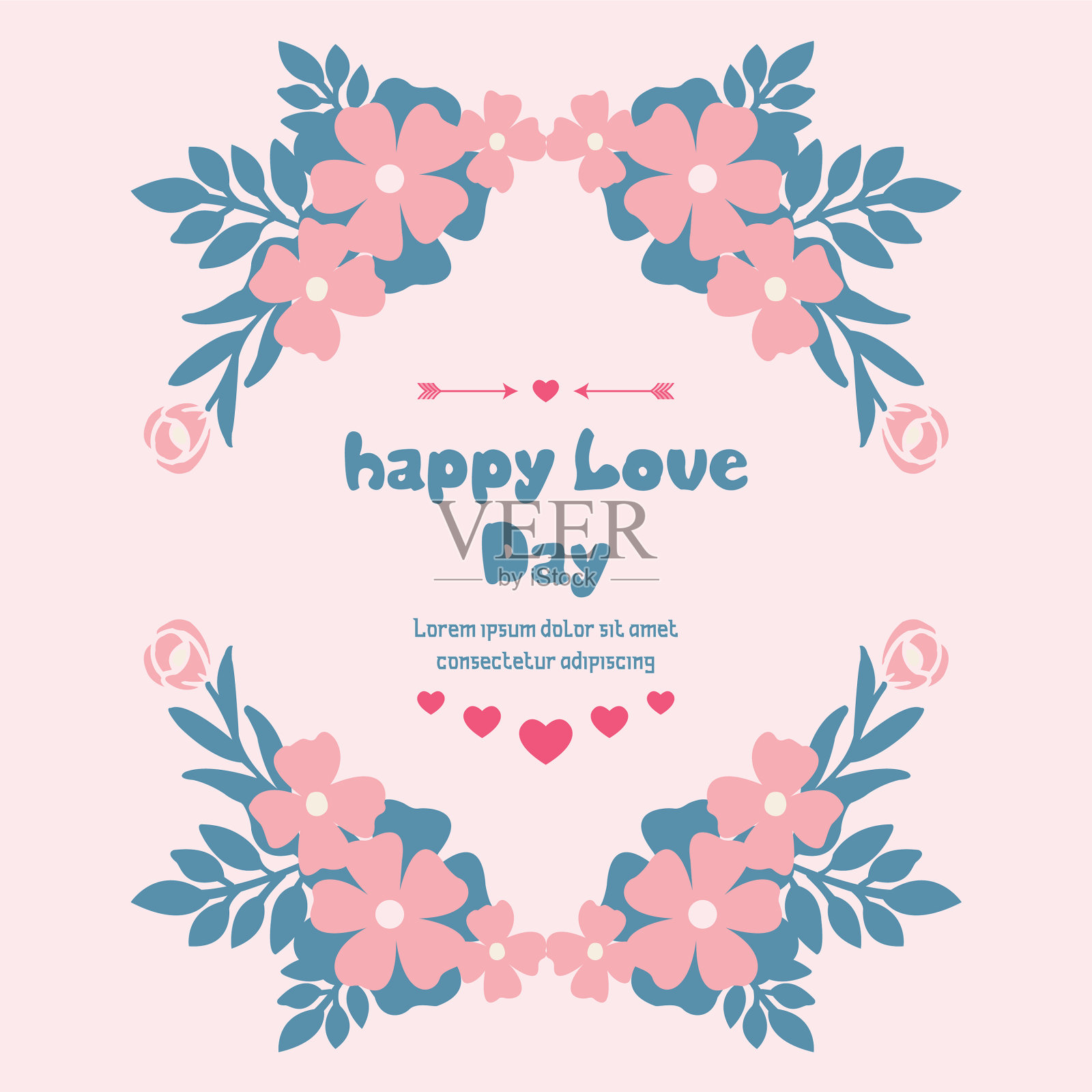 装饰独特，叶片和花架美观插画图片素材