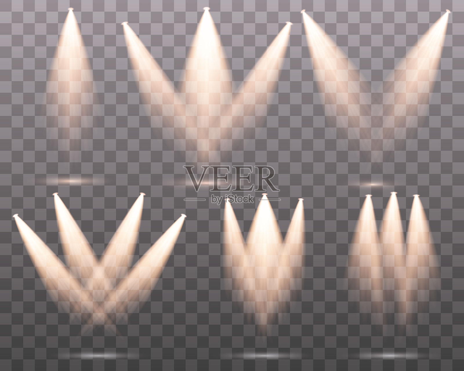 黄色聚光灯照耀设计元素图片