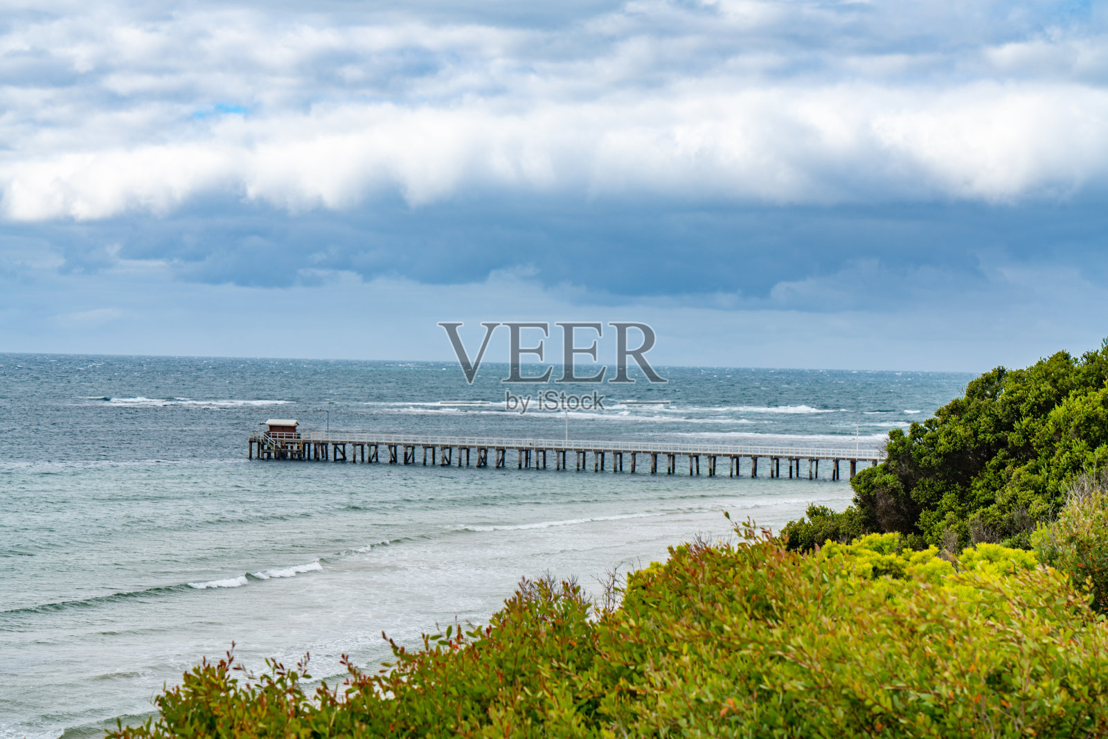 澳大利亚维多利亚州朗斯代尔码头的栈桥照片摄影图片