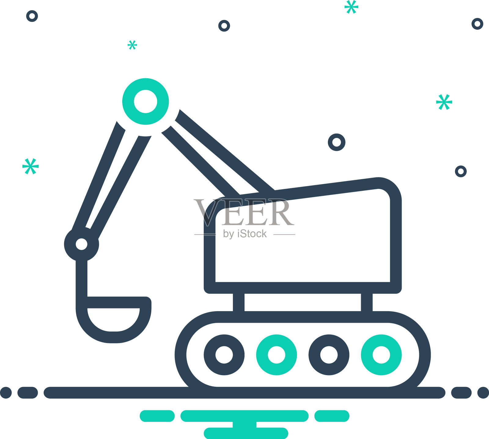 推土机插画图片素材