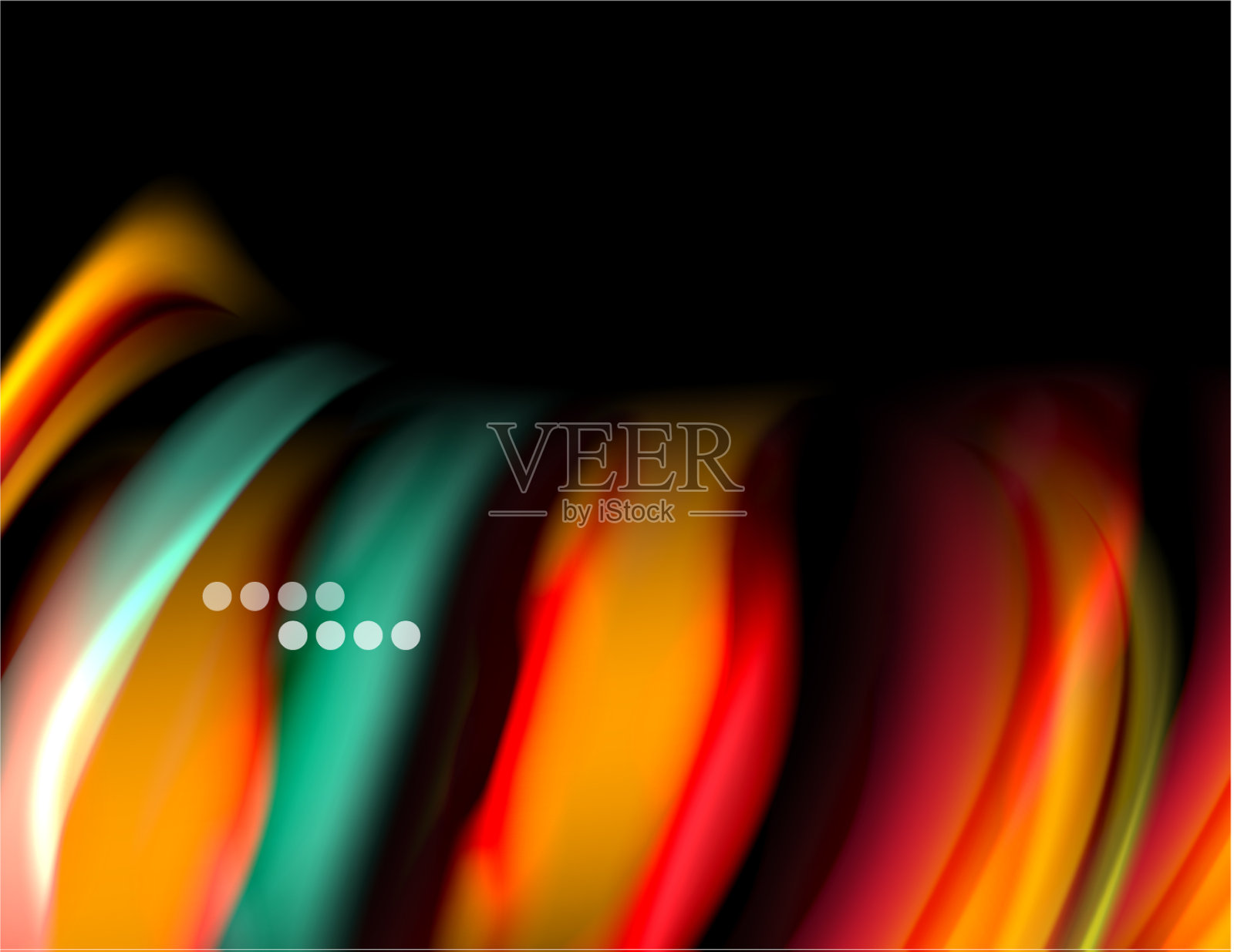 丝绸光滑的线条上的黑色液体液体的颜色设计模板素材