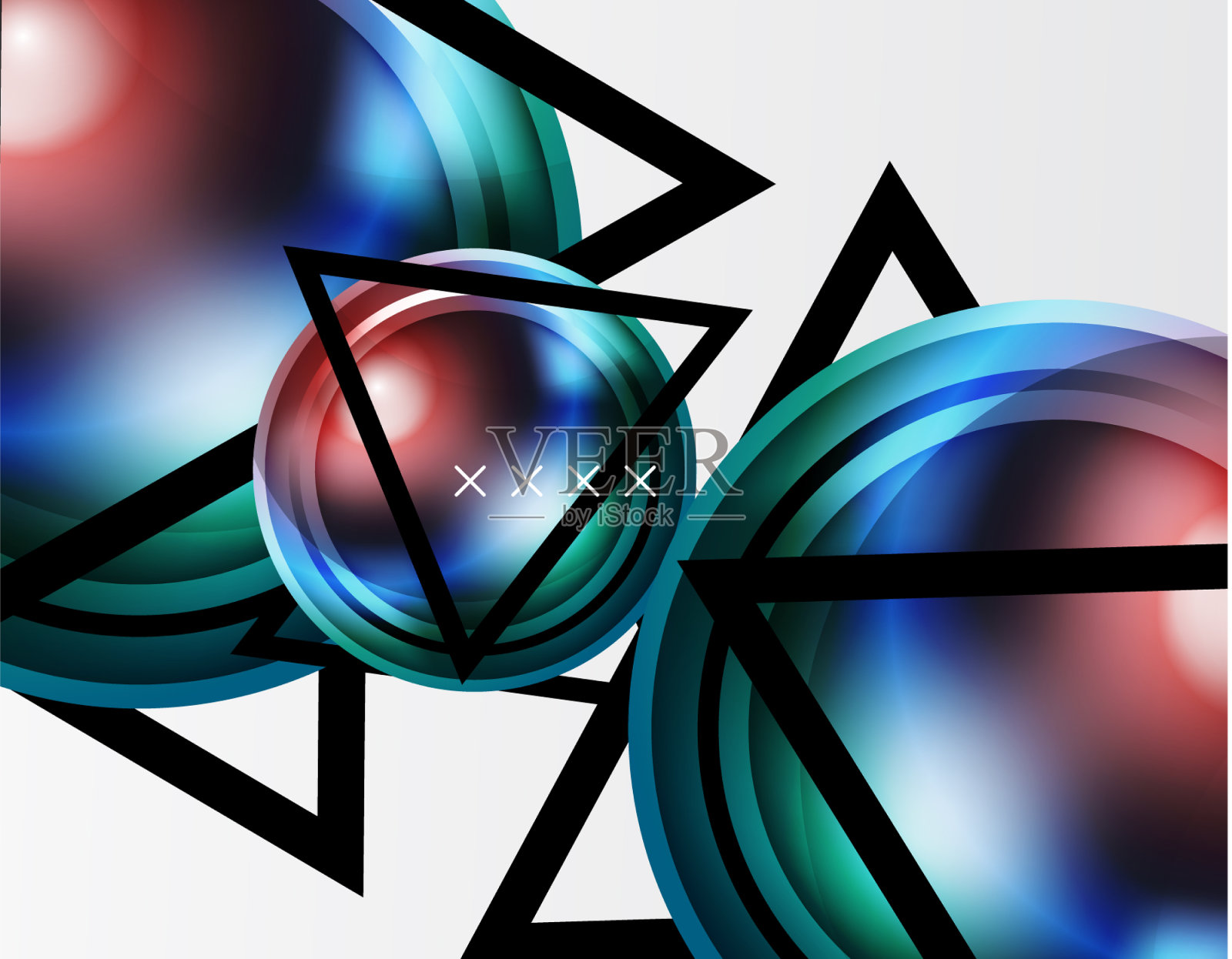 抽象背景-光泽玻璃气泡插画图片素材