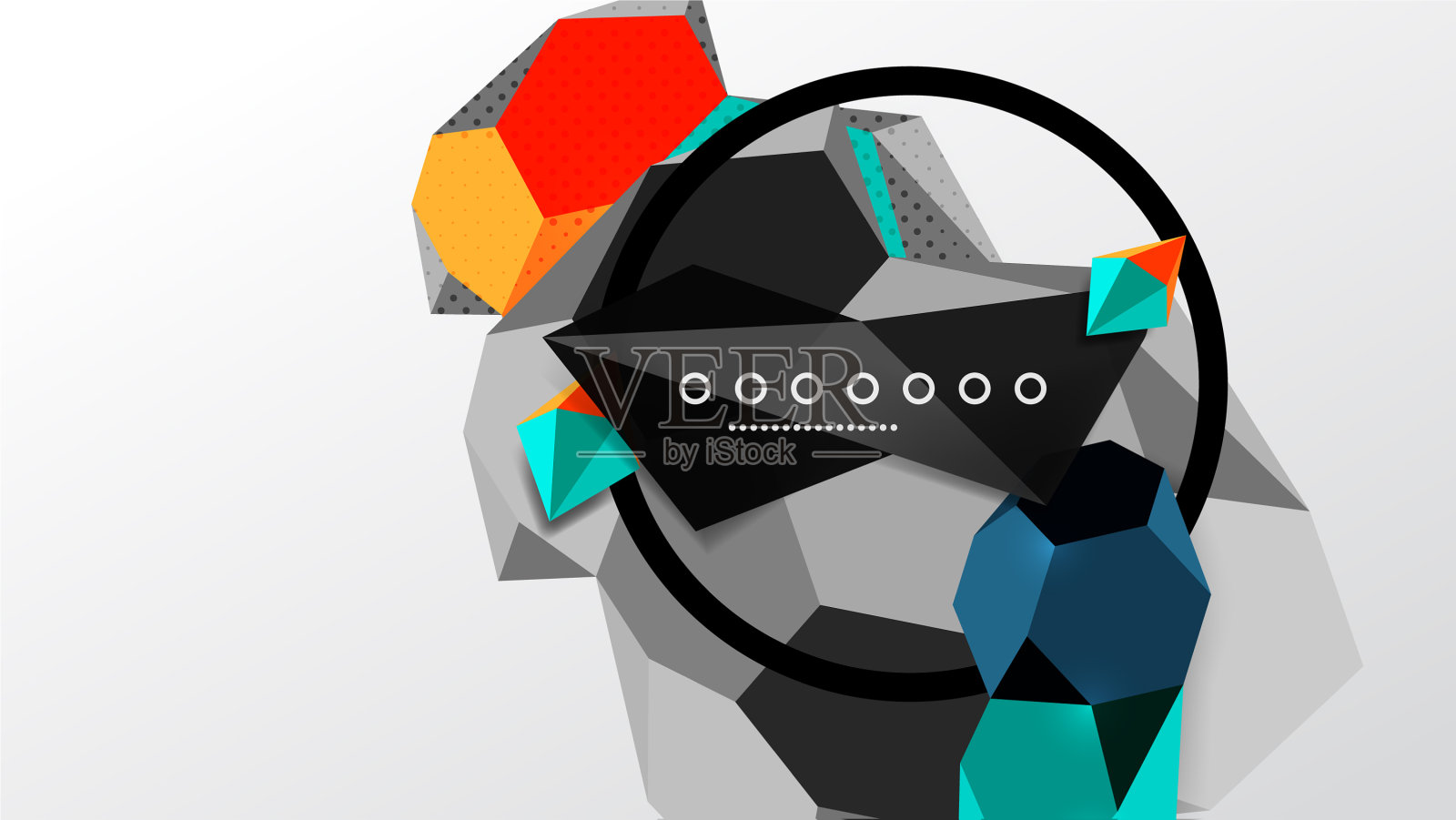 抽象背景-三维多边形几何插画图片素材