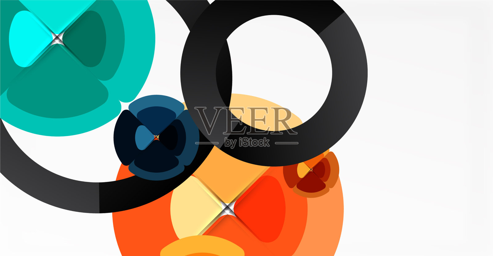 抽象背景时尚色圈插画图片素材