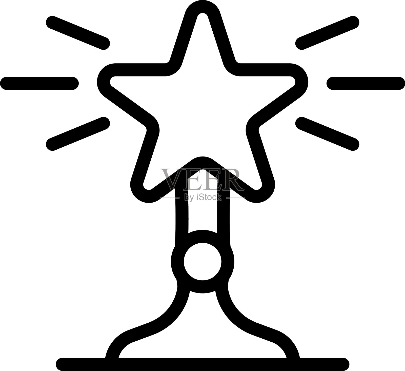 星形杯图标轮廓样式插画图片素材