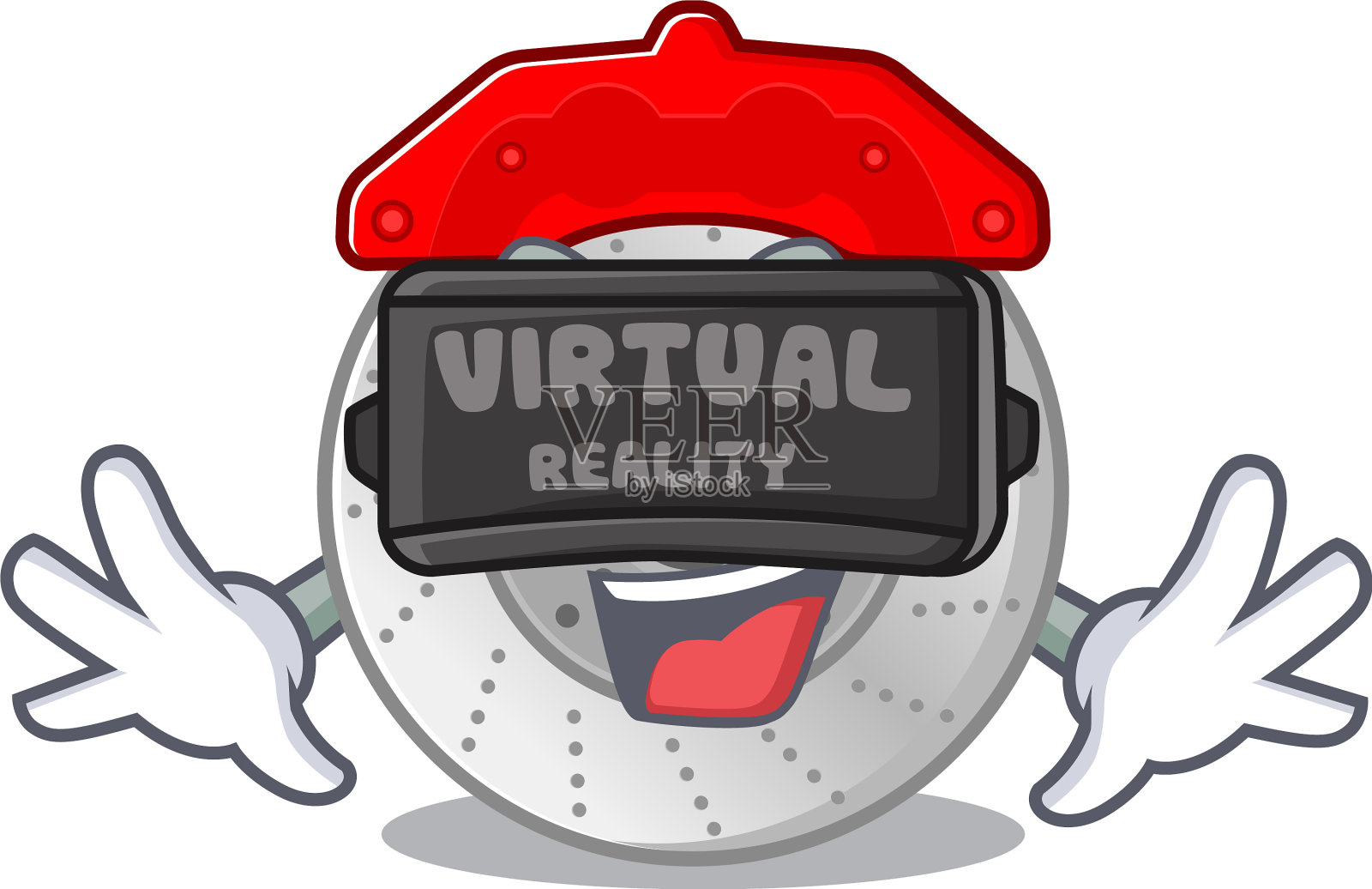 时髦的汽车刹车人物佩戴虚拟插画图片素材