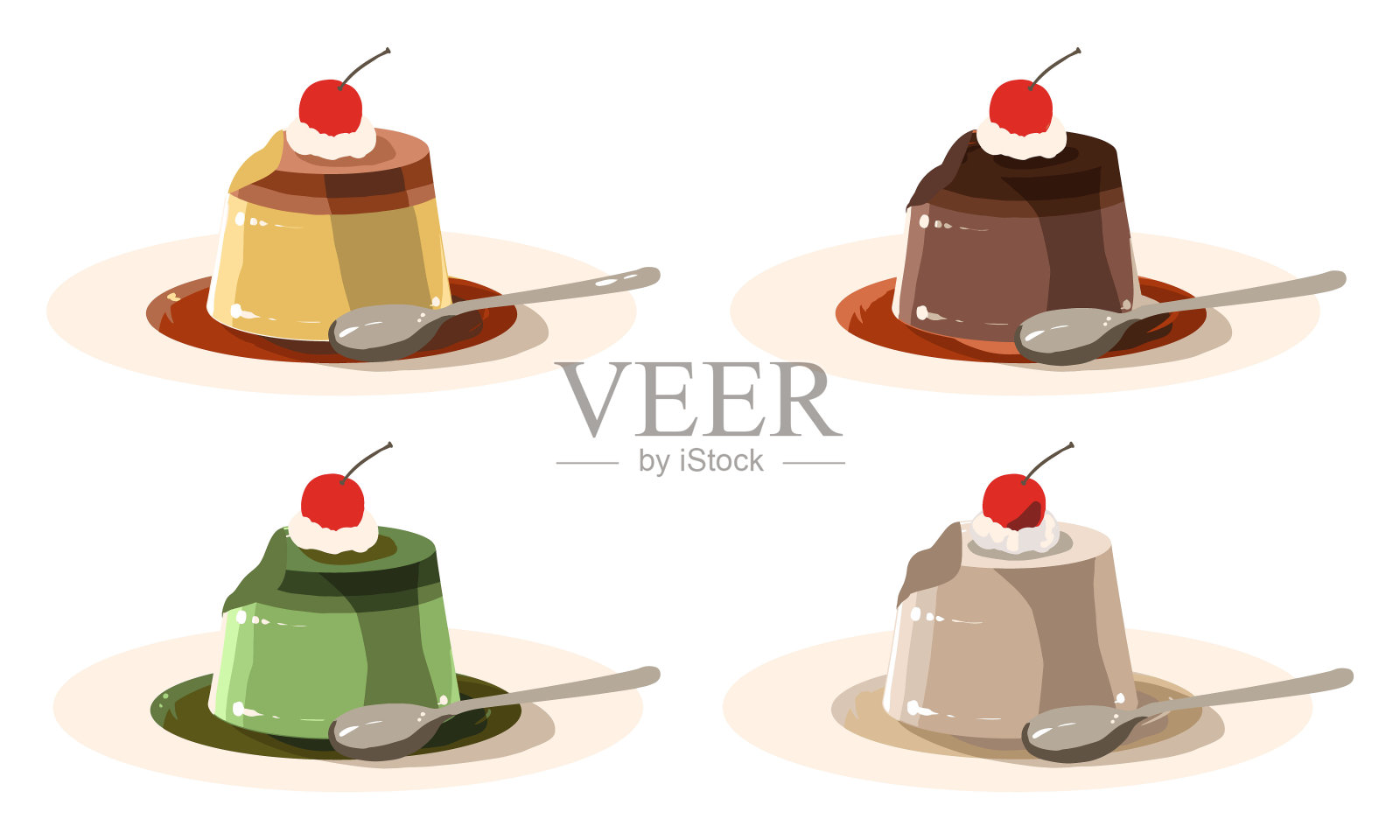 我吃的装饰布丁(没有线)插画图片素材