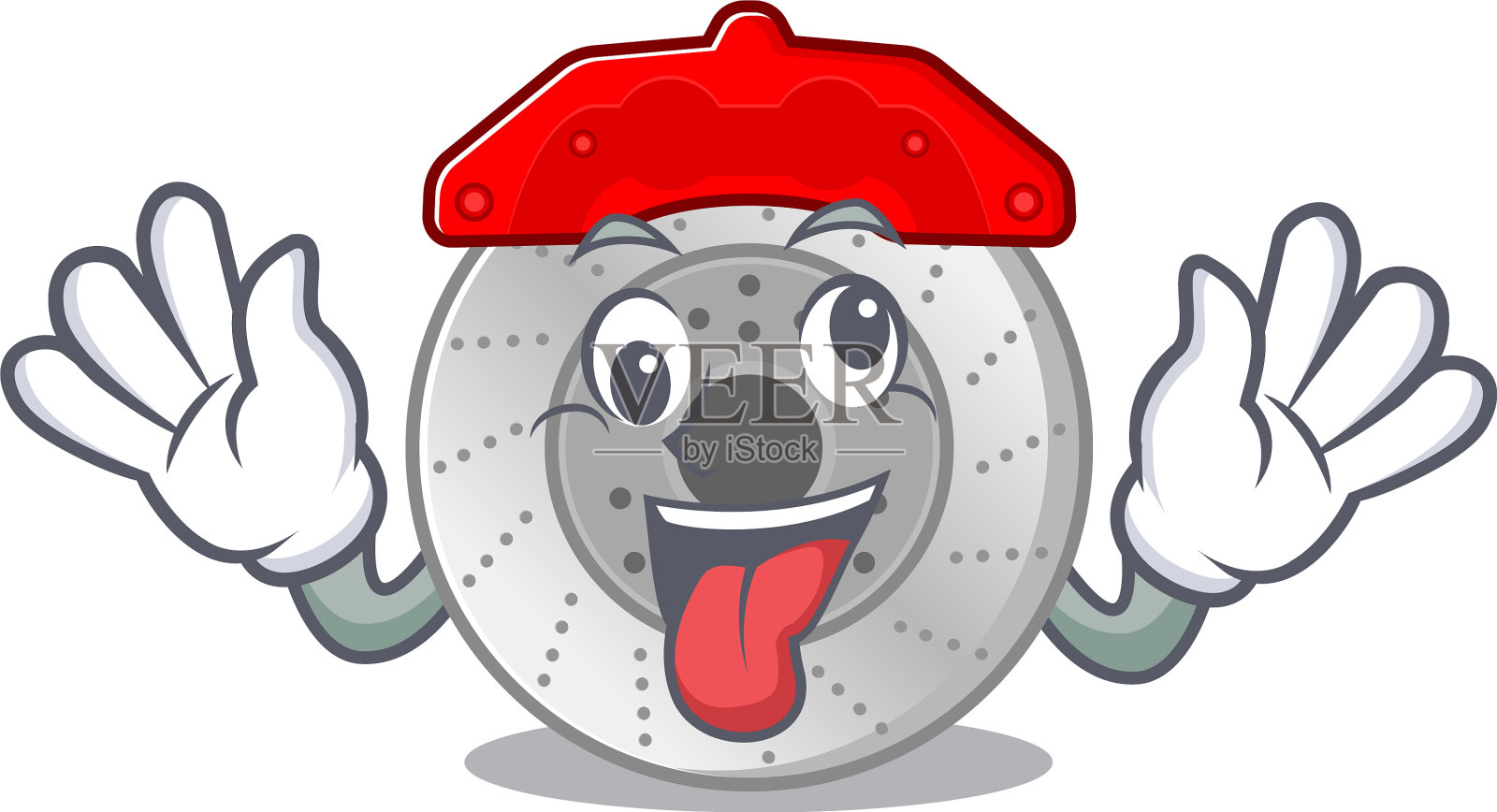 汽车刹车卡通人物风格带有疯狂插画图片素材