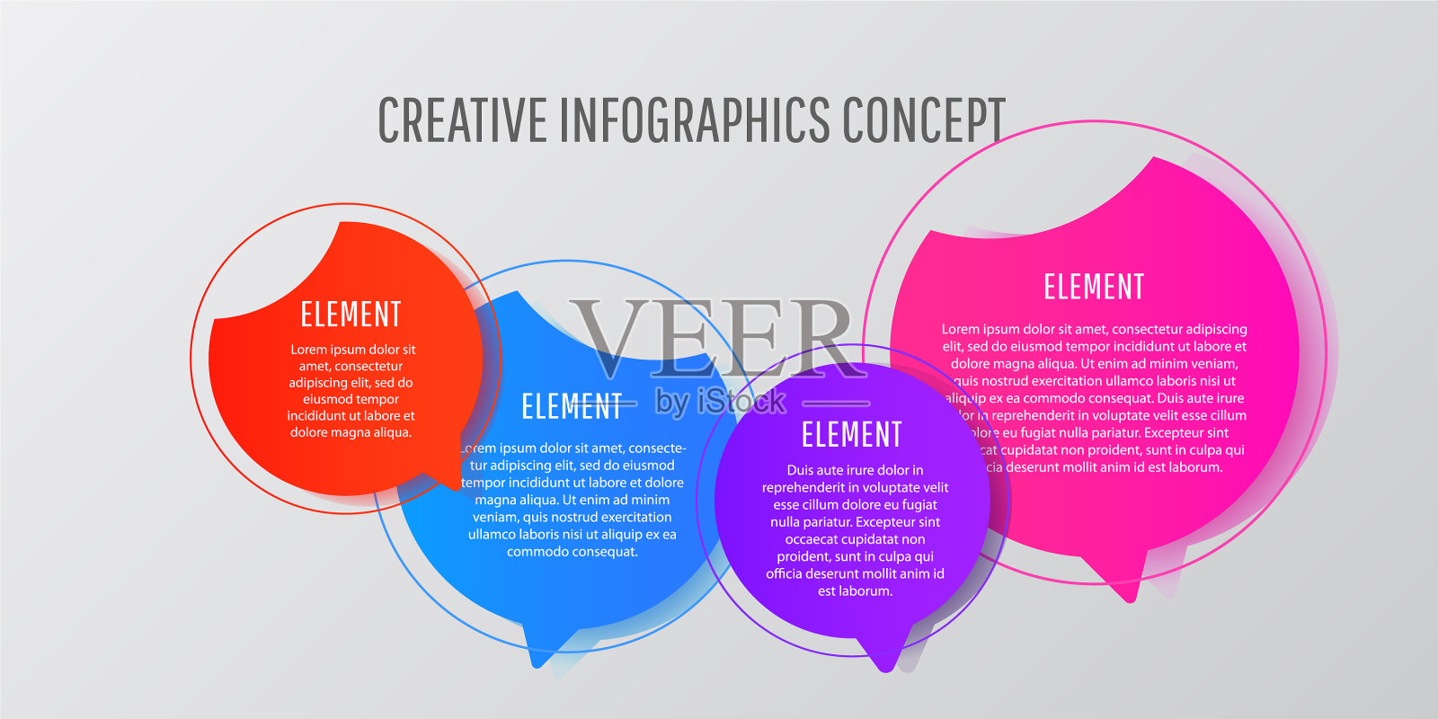 多彩的商业圈模板与选项插画图片素材