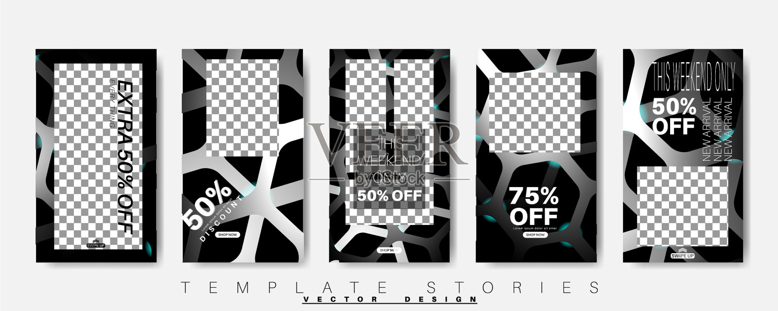 社交媒体故事模板布局包插画图片素材