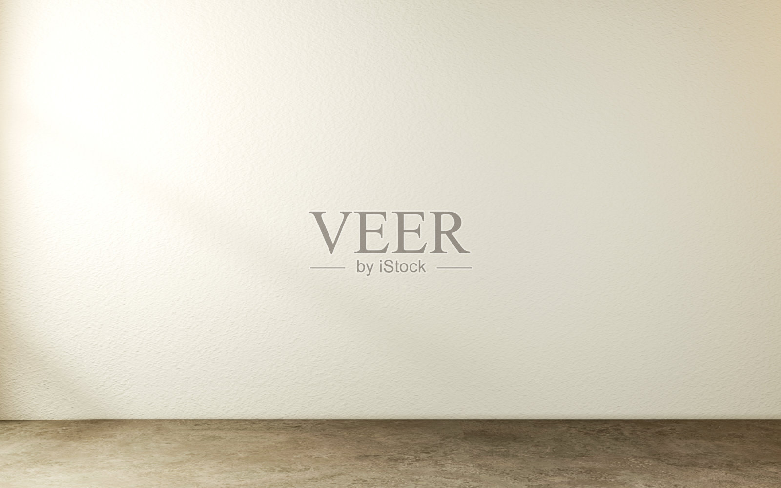 混凝土地板上的白色墙壁。三维渲染照片摄影图片