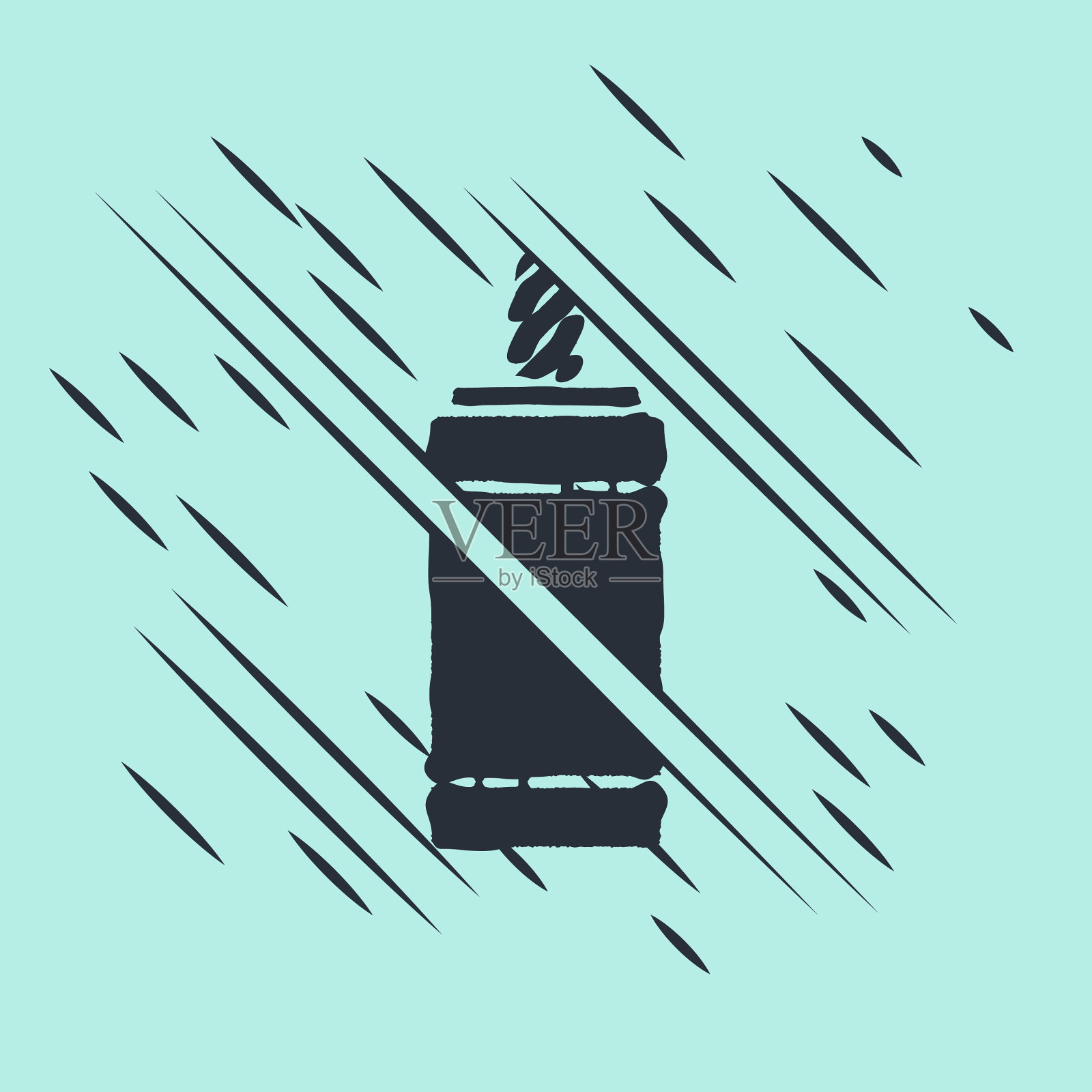 黑色烟花图标孤立在绿色背景插画图片素材