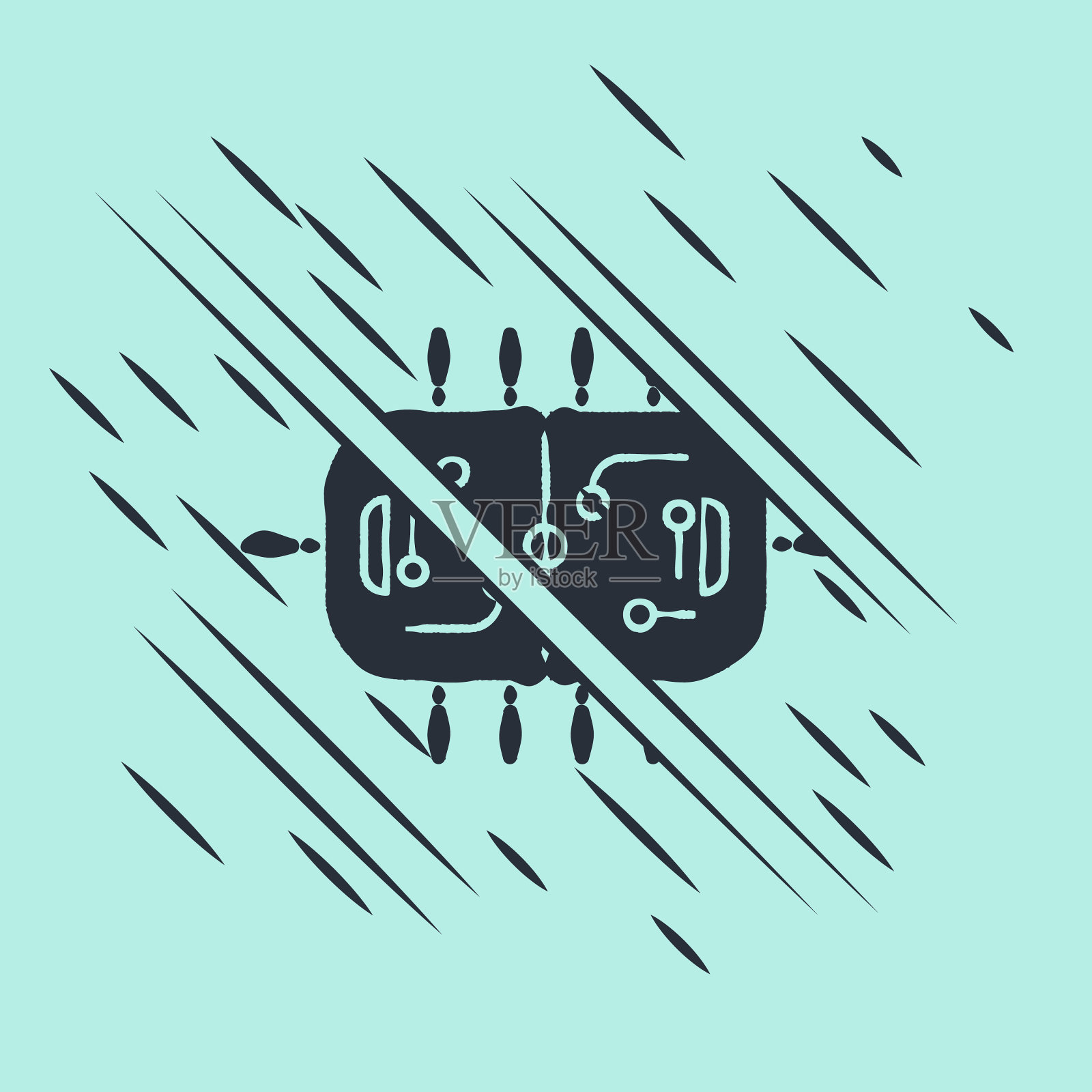 黑色曲棍球桌图标孤立在绿色插画图片素材