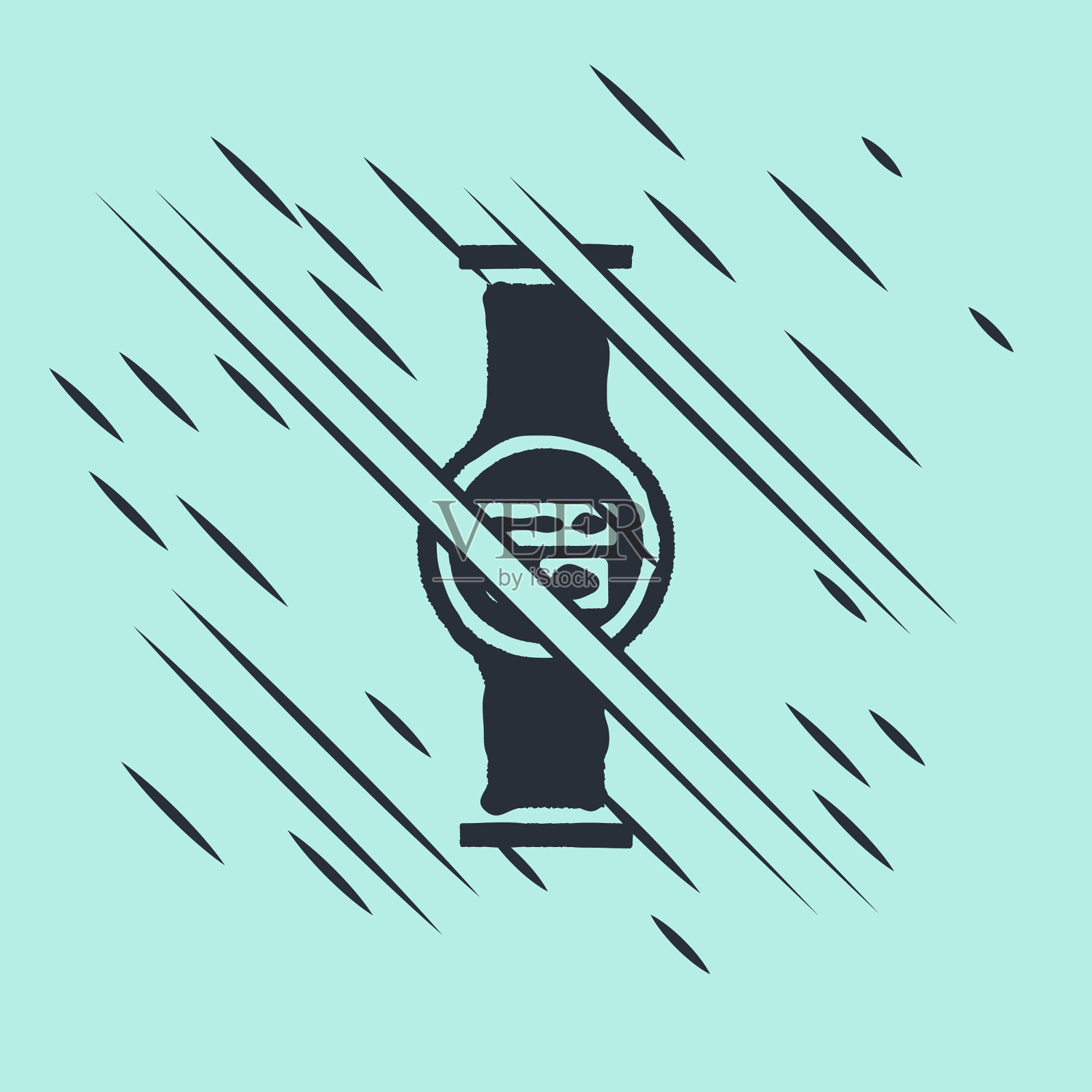 黑色水表与管道图标隔离插画图片素材