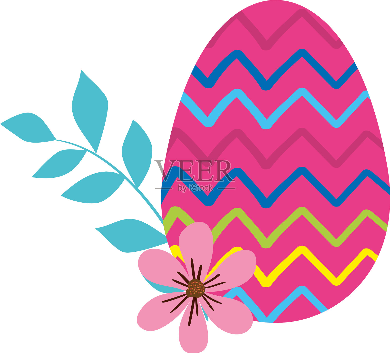 复活节彩蛋用几何线条装饰而成设计元素图片