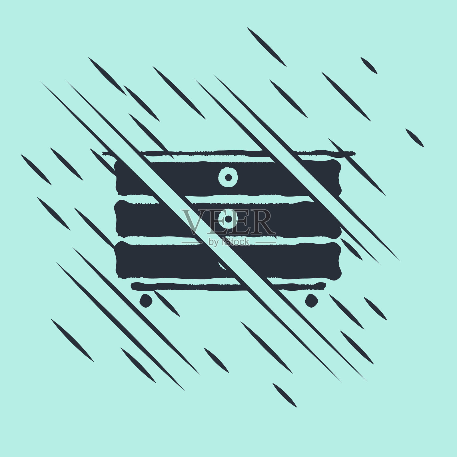 黑色衣柜抽屉图标孤立在绿色插画图片素材