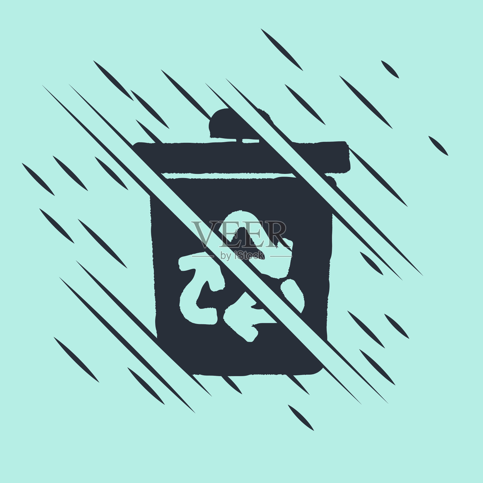 黑色回收站与回收符号图标插画图片素材