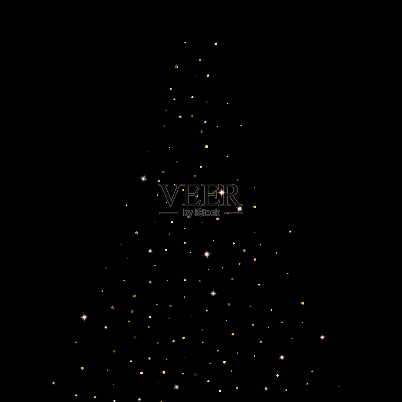 金色闪亮的星星豪华闪亮的五彩纸屑插画图片素材