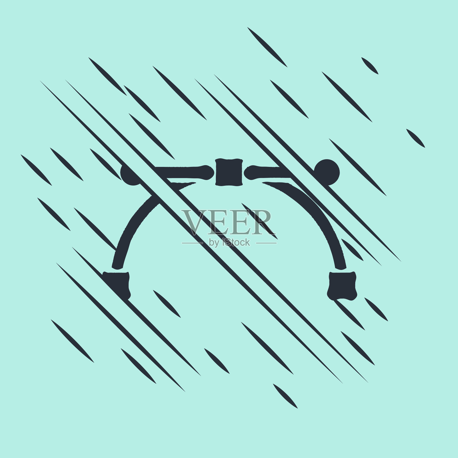 黑色贝塞尔曲线图标隔离在绿色插画图片素材