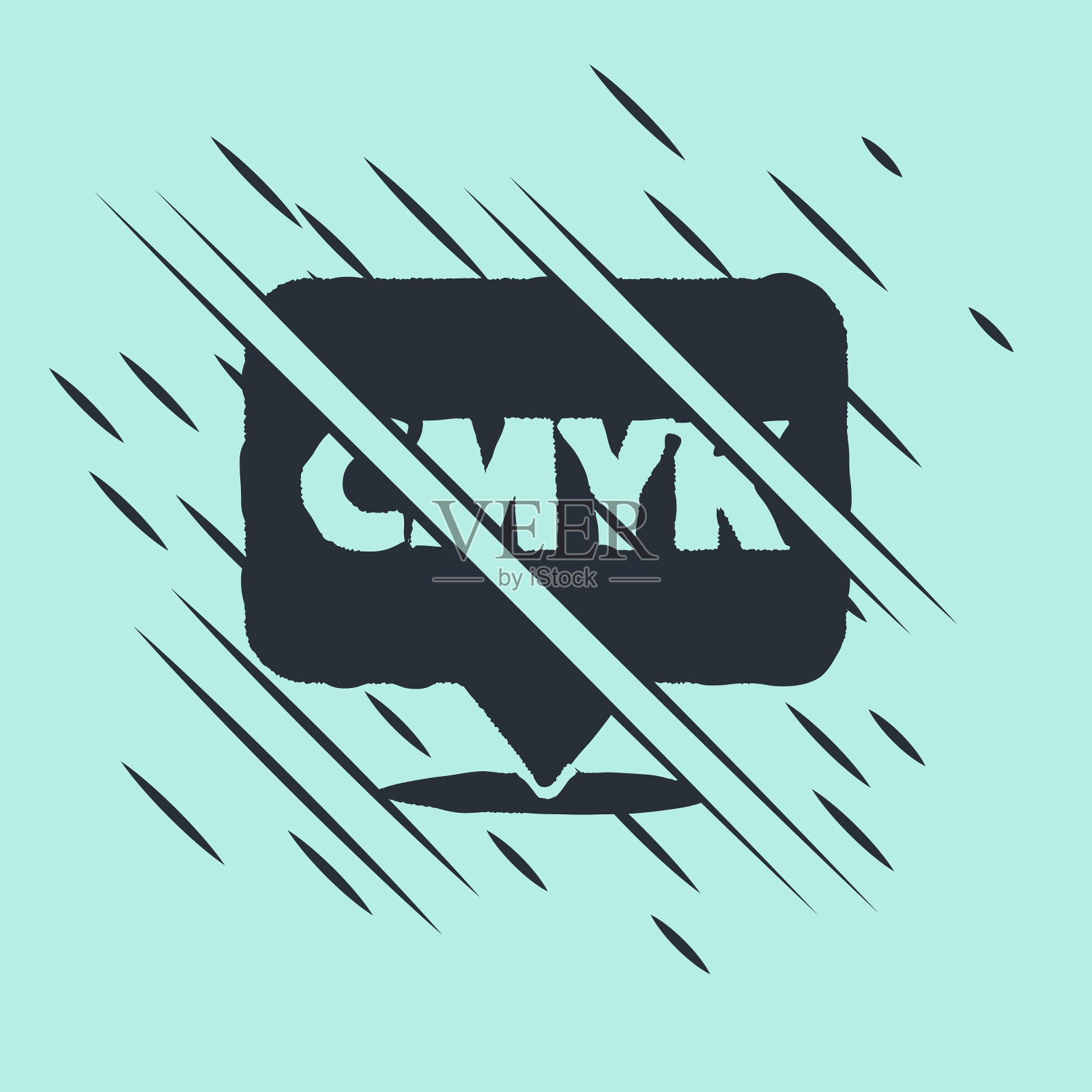 黑色语音气泡与文本cmyk图标隔离插画图片素材