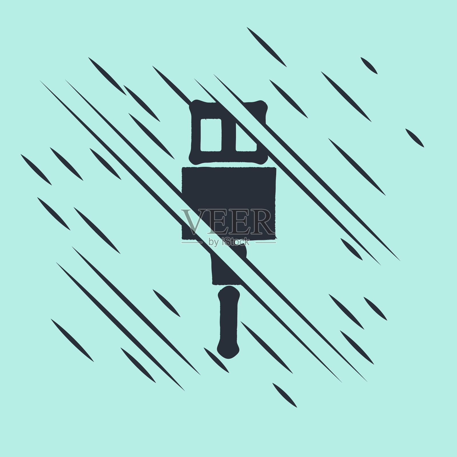 黑色usb电缆图标隔离在绿色插画图片素材