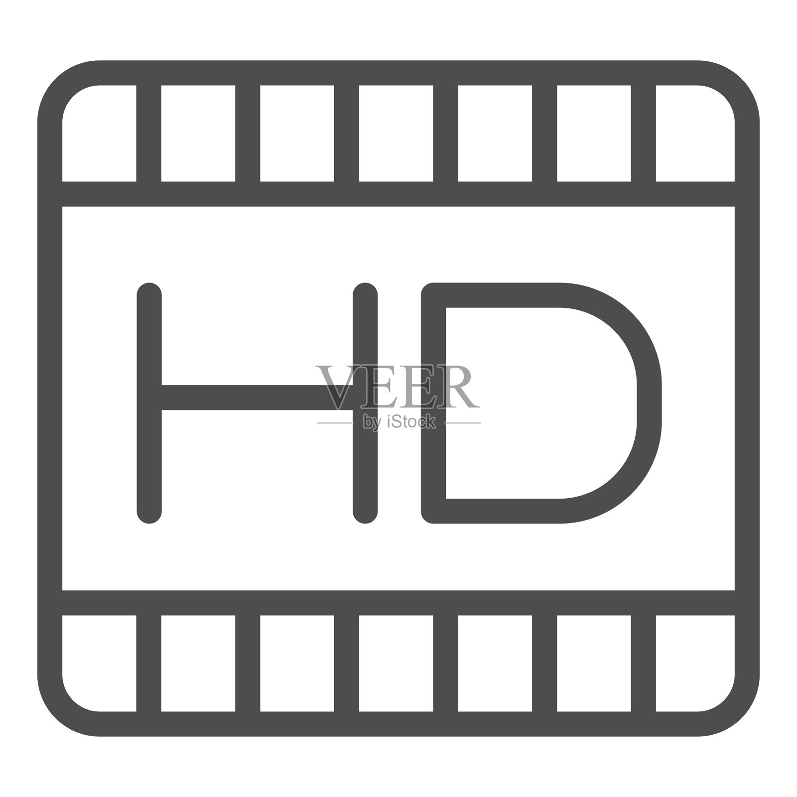 高维电影线图标视频高清插画图片素材