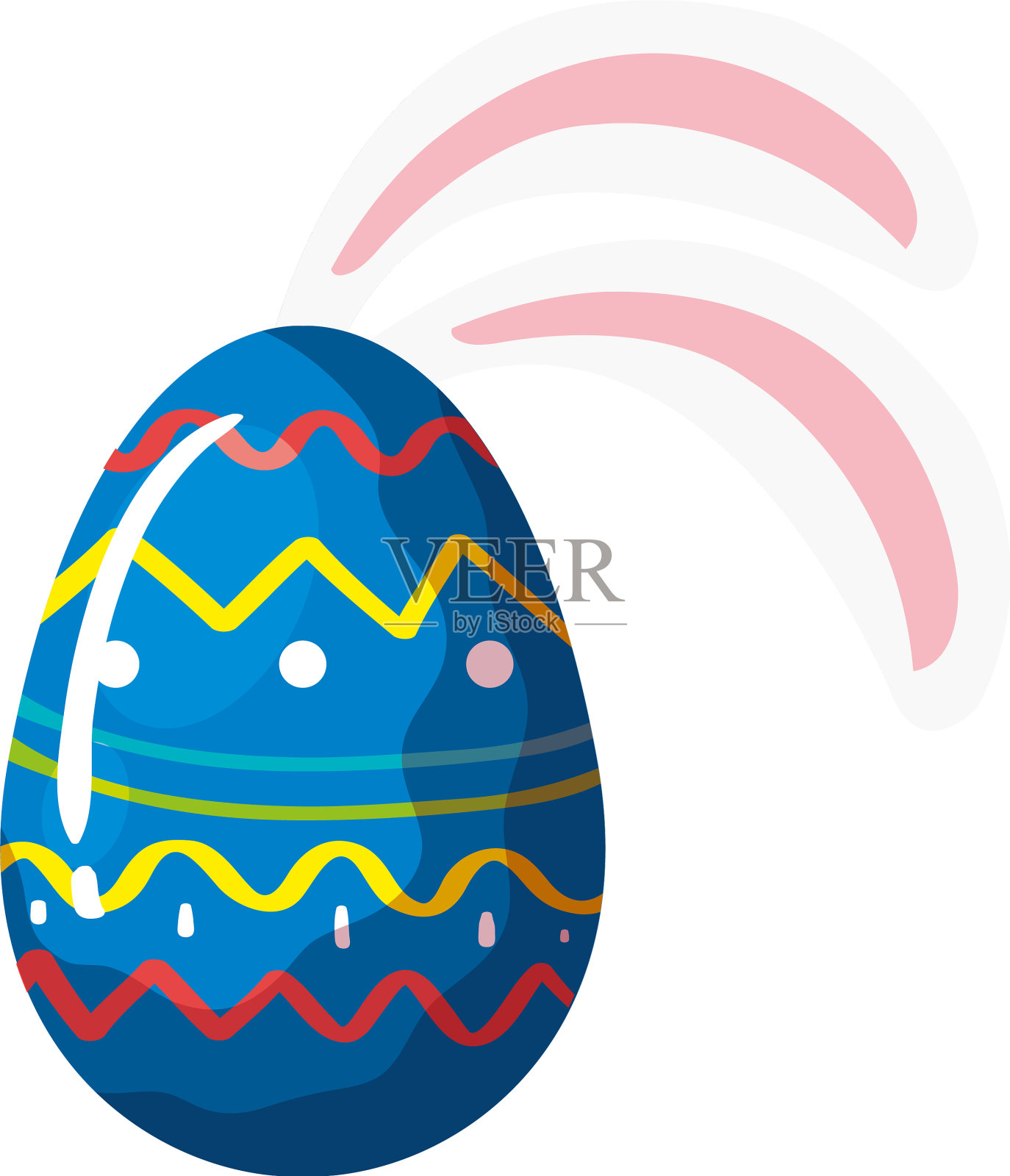 复活节彩蛋用可爱的几何线条装饰而成设计元素图片