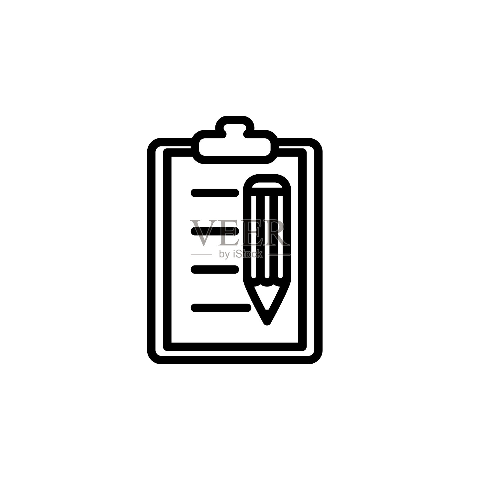 插图矢量图形的铅笔和纸图标插画图片素材