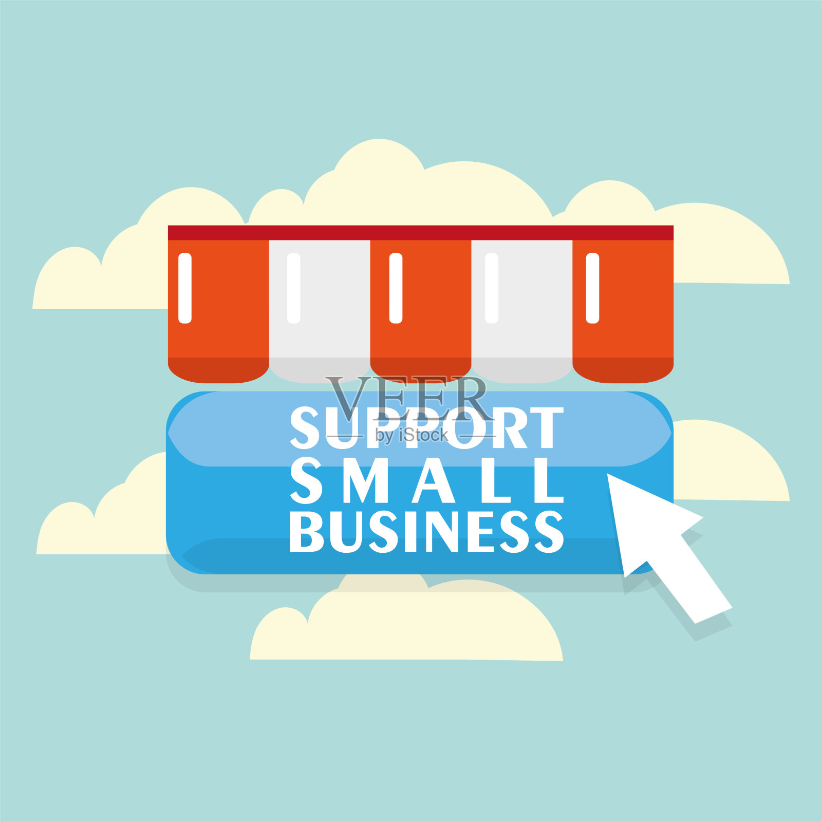 支持本地小店铺插画图片素材