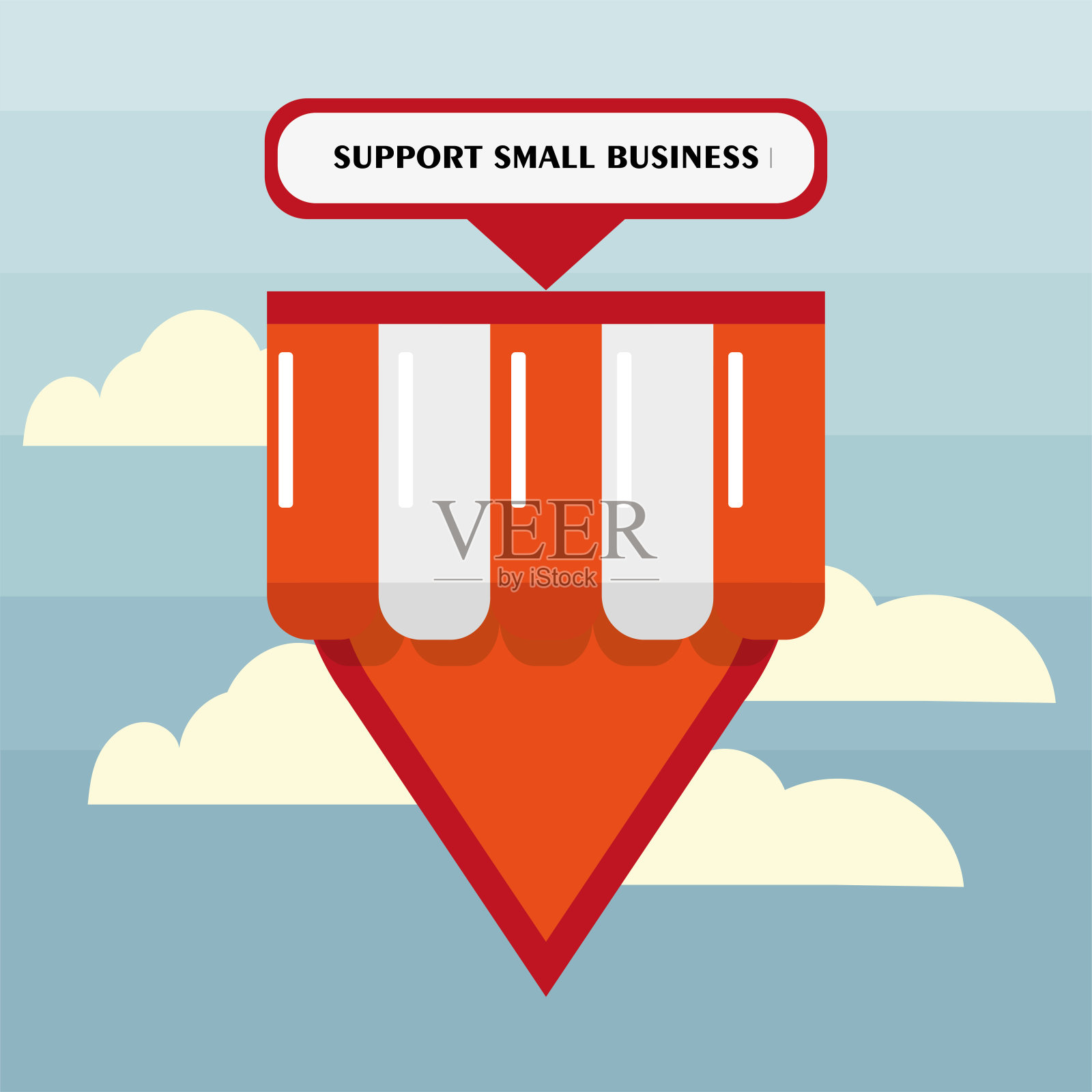 支持本地小店铺插画图片素材