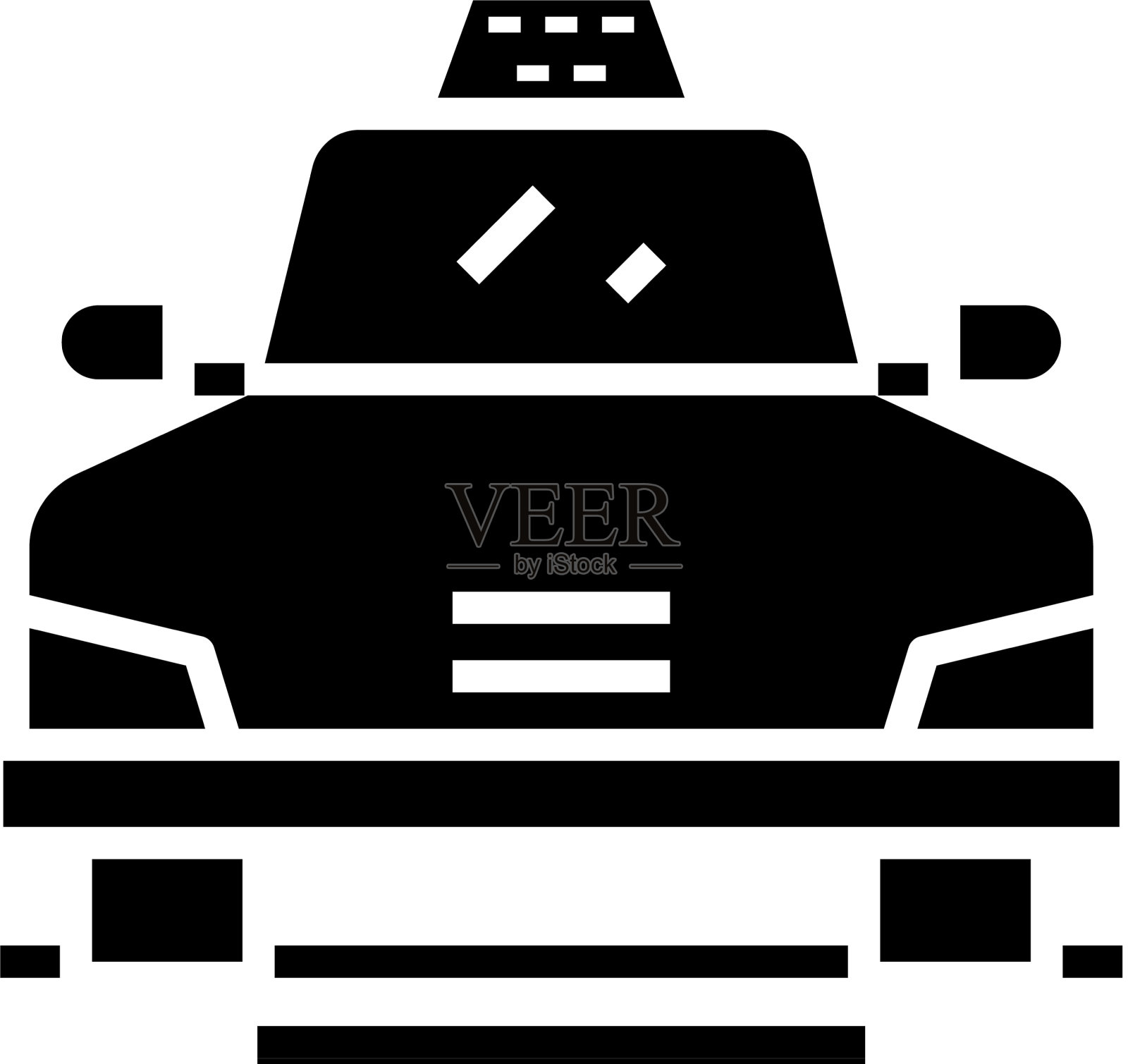 出租车黑色图标概念设计元素图片