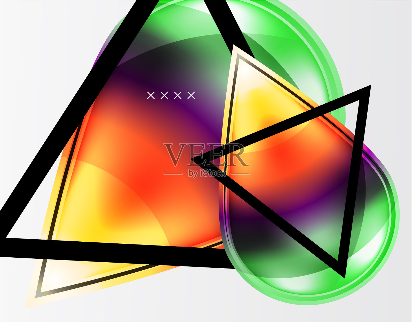 抽象背景-光泽玻璃气泡设计模板素材