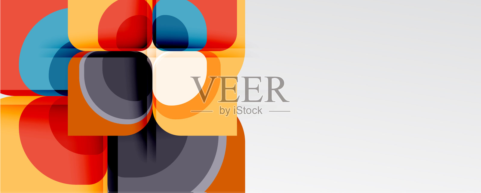 抽象背景-几何剪纸设计插画图片素材