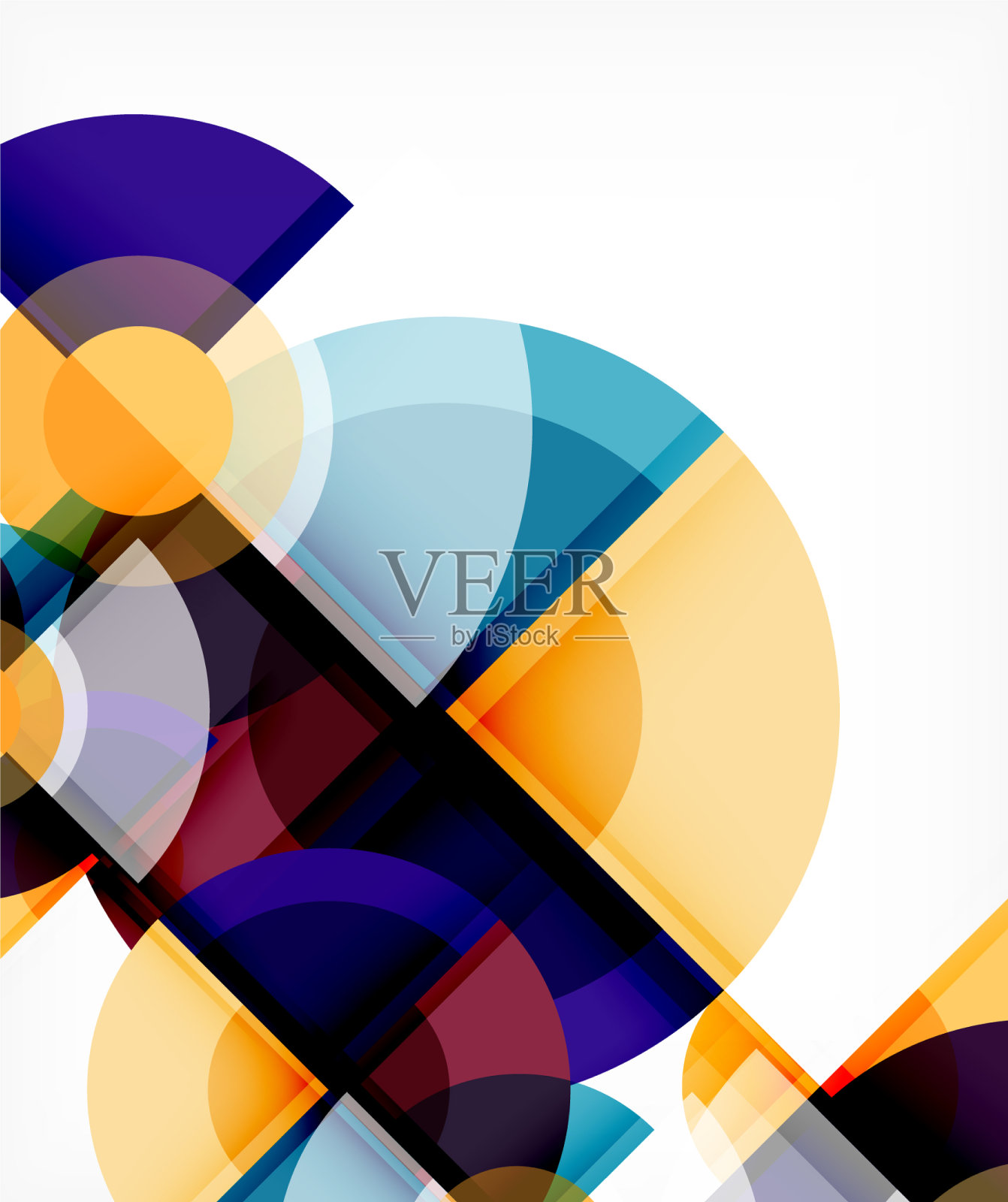 抽象背景圆和三角形设计插画图片素材