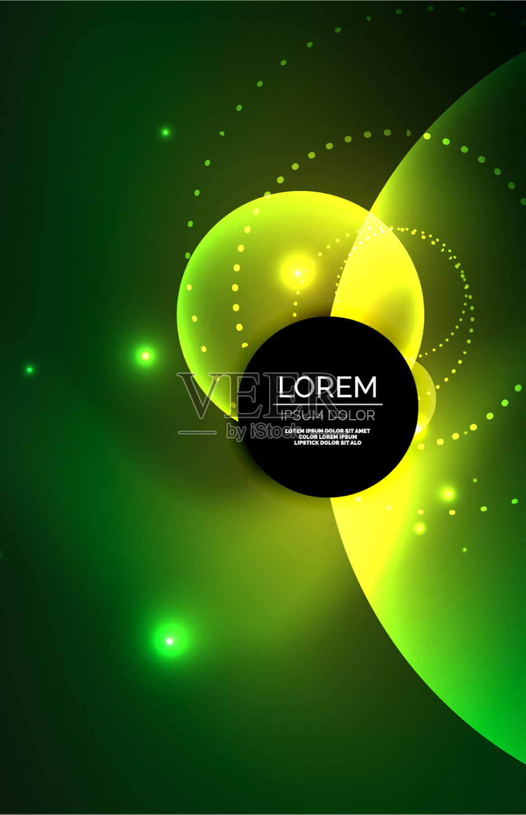 霓虹灯闪闪发光透明发光的圆与光插画图片素材