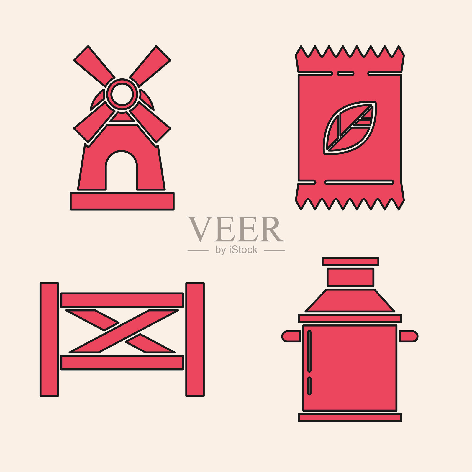 装牛奶风车容器一盒满图标素材